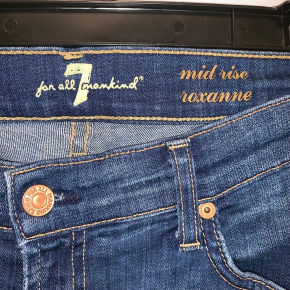 7 For All Mankind Roxanne Mid Rise Straight Leg 32 - Picture 4 of 7